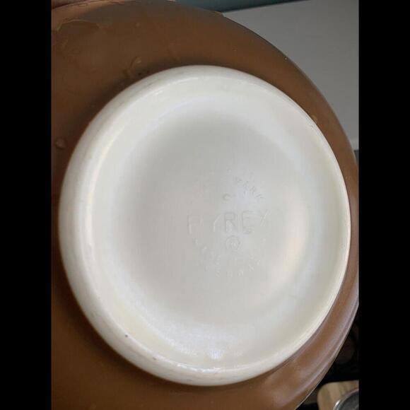 PYREX 444 Early American Cinderella Nesting Mixing Bowl 4 Qt Brown Gold Vintage - Picture 8 of 15